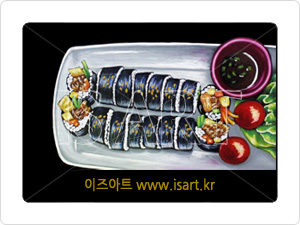 김밥, 분식초크아트
